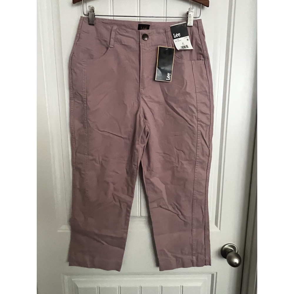 New Women's Lee 23" Capri Pants 6M Soft Maybe Pink 29X23 Cropped Pant 637